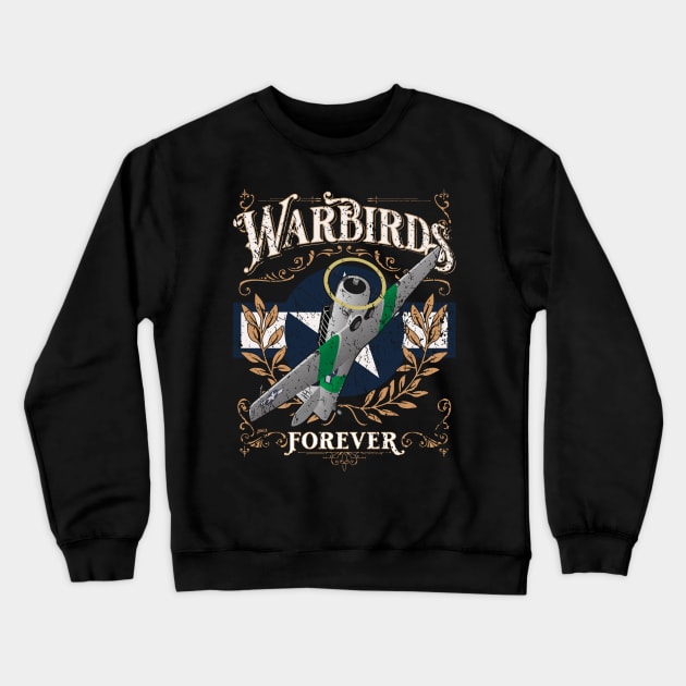 Vintage Warbirds Forever Classic WWII Aviation Nostalgia Crewneck Sweatshirt by hobrath